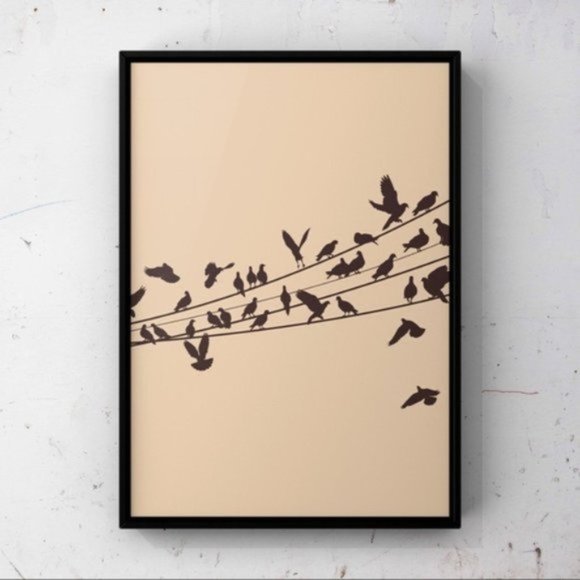 Modern minimalist group of birds abstract wall art - Picture 1 of 2